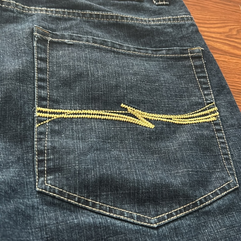 Vintage Y2K Baggy SouthPole Dark Jorts Gold Embroidered Pocket Old Label Sz 40 - Picture 7 of 12